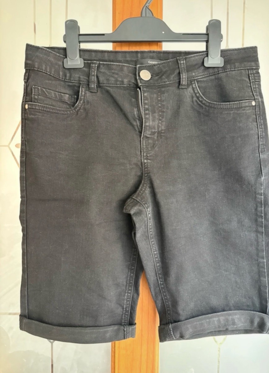 Black denim shorts size 12