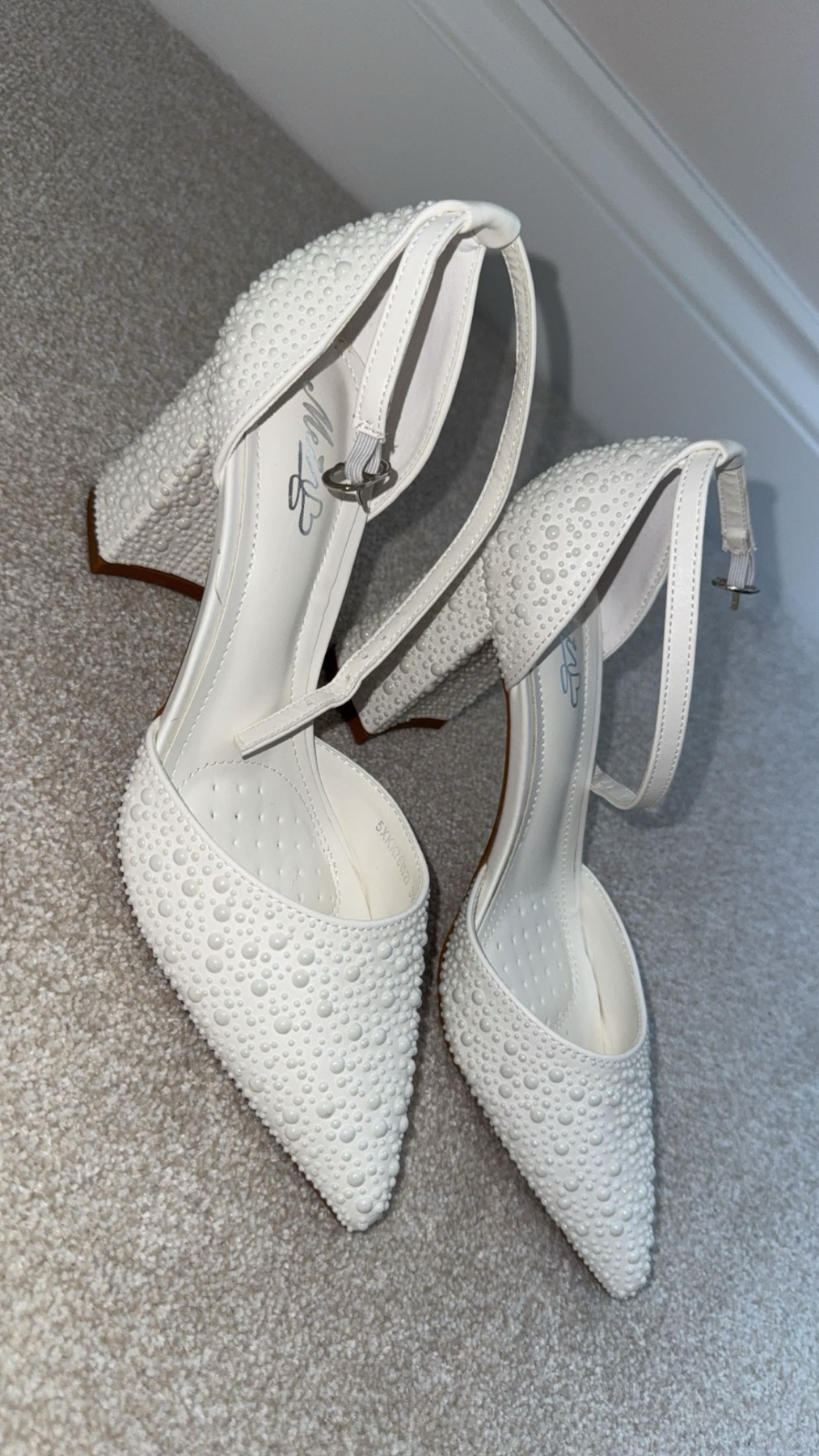 bride heels with pearls
