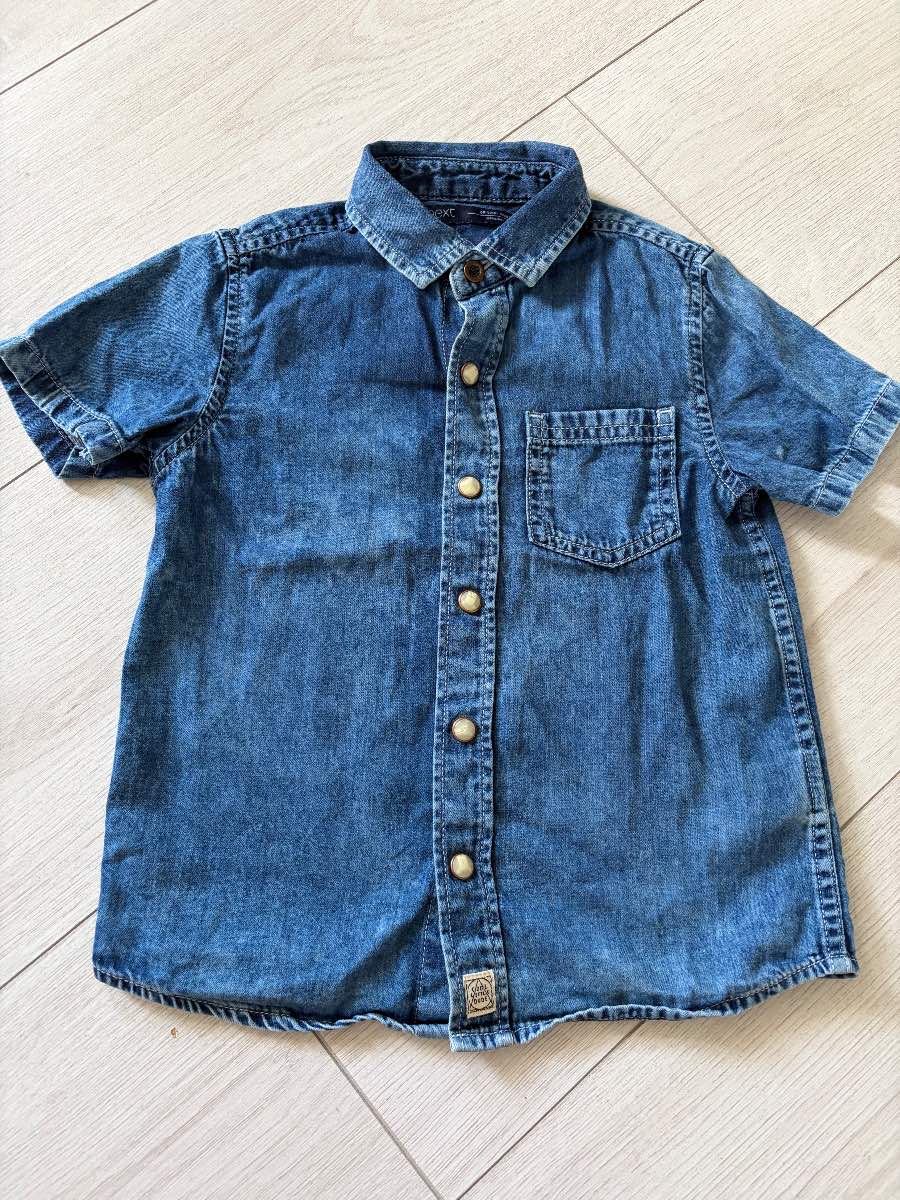 Next Boys Soft Cotton Distressed Denim Shirt Age 2-3 Summer Casual Holiday