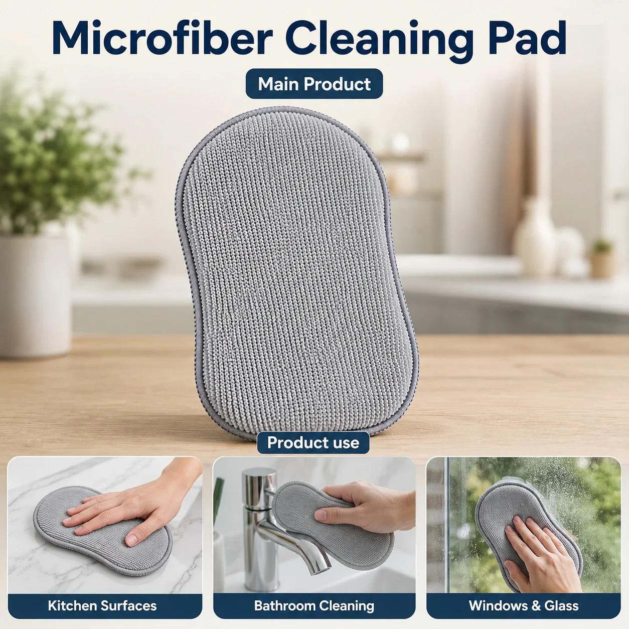 Grey Microfibre Multipurpose Cleaning Pad