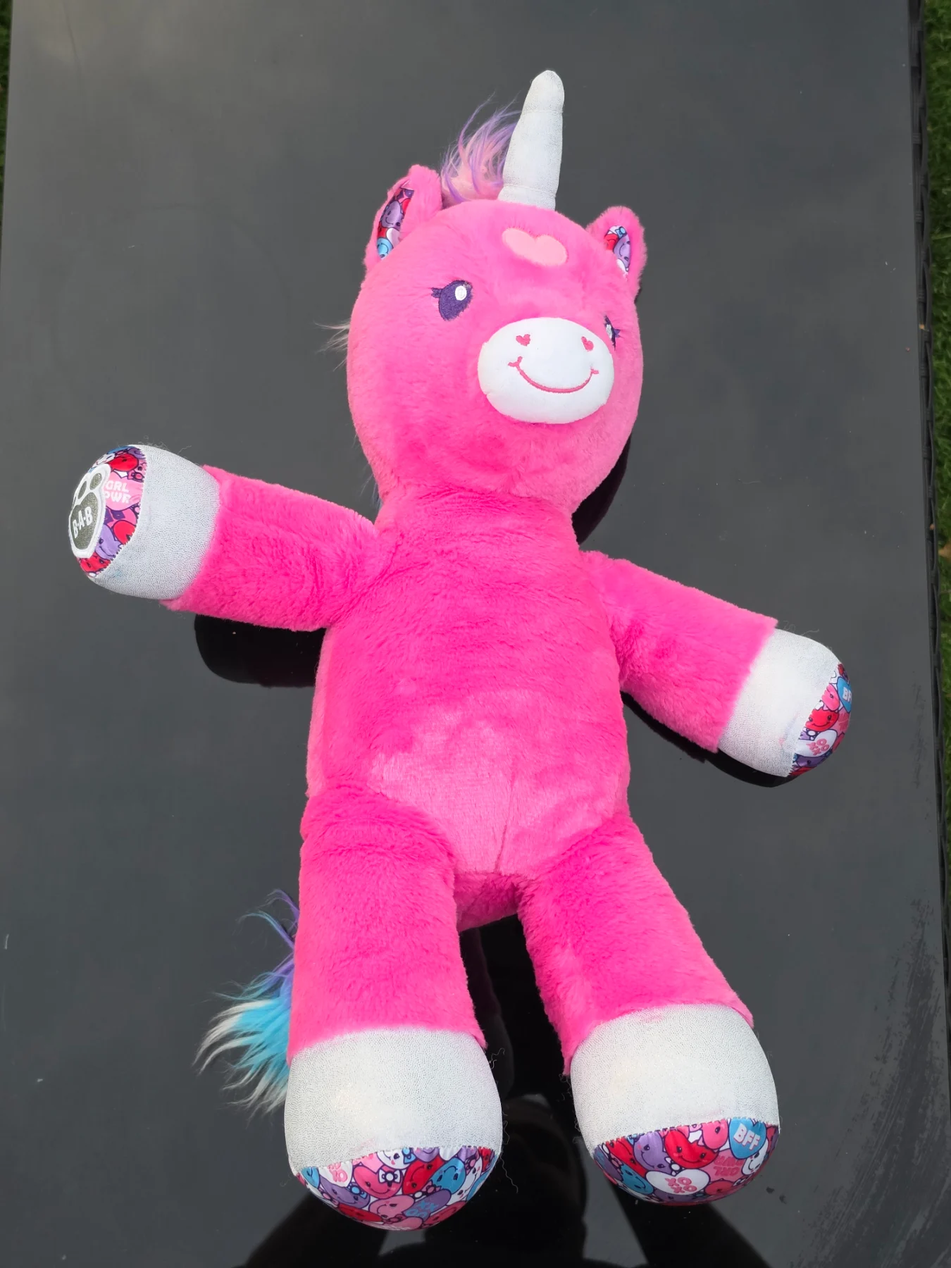 Build-A-Bear Candy Hearts Pink Unicorn Plush 18" BFF Girl Power