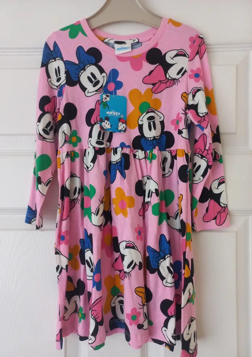 Mickey & Minnie Mouse Print Dress