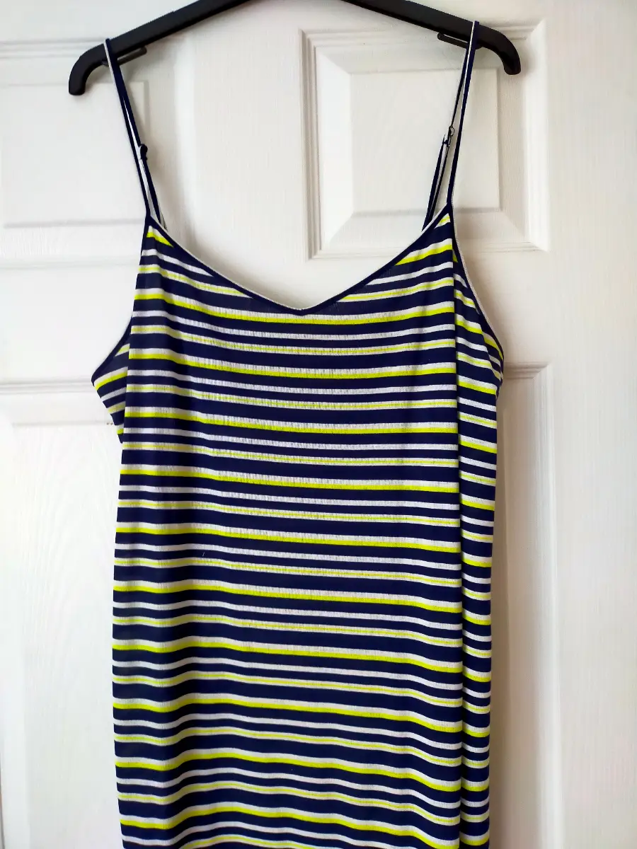 Striped Maxi Dress With Adjustable Spaghetti Straps