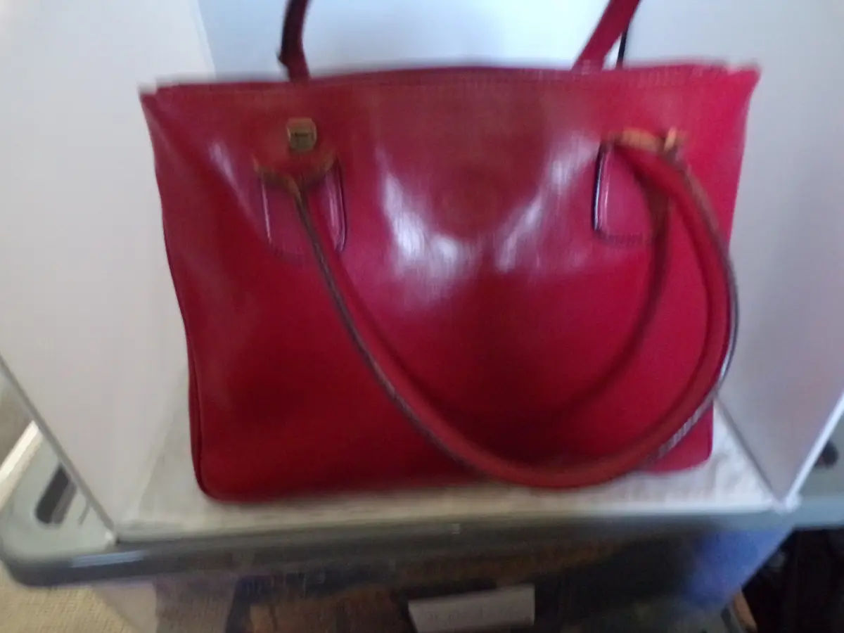 Red Leather Ladies Handbag