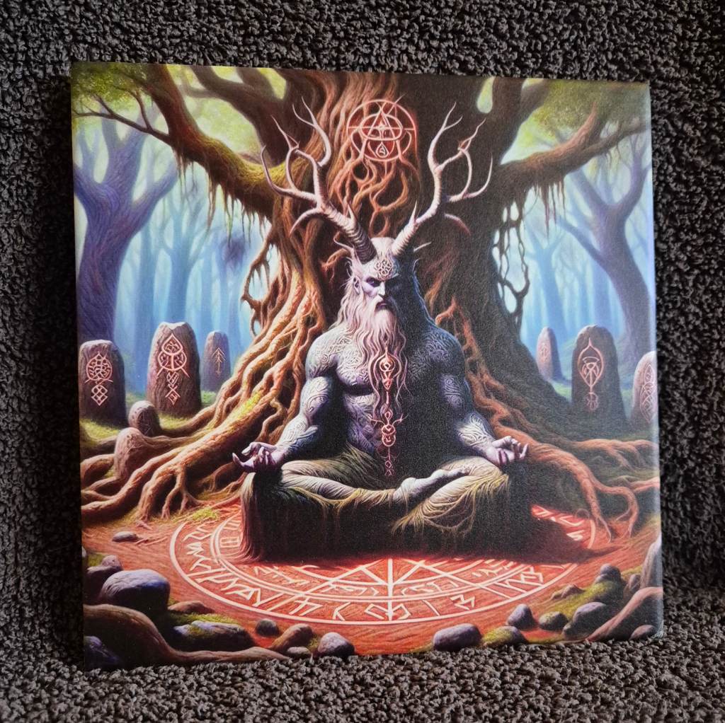 BUDDHA BAPHOMET OF THE FOREST 8X8 CERAMIC TILE