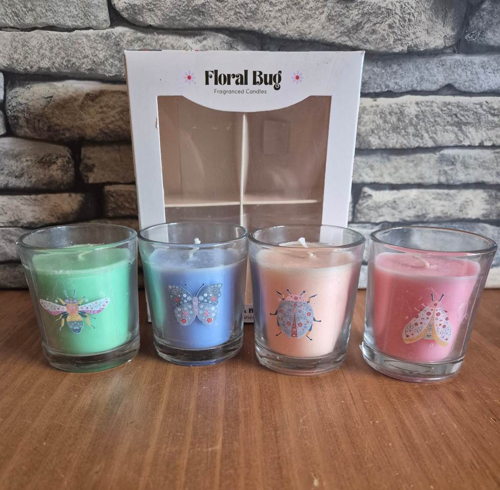 Floral Bug Candle Set