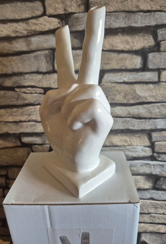 White Hand Vase