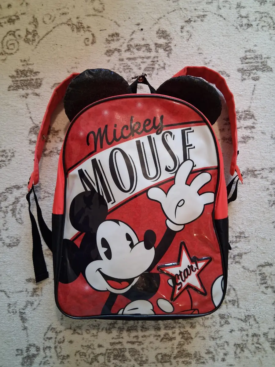 Disney Mickey Mouse Red Black White Backpack Disneyland Holiday Merchandise School Bag
