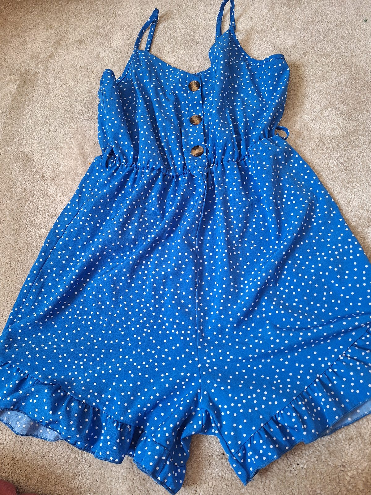 Beautiful blue polka dot play suit