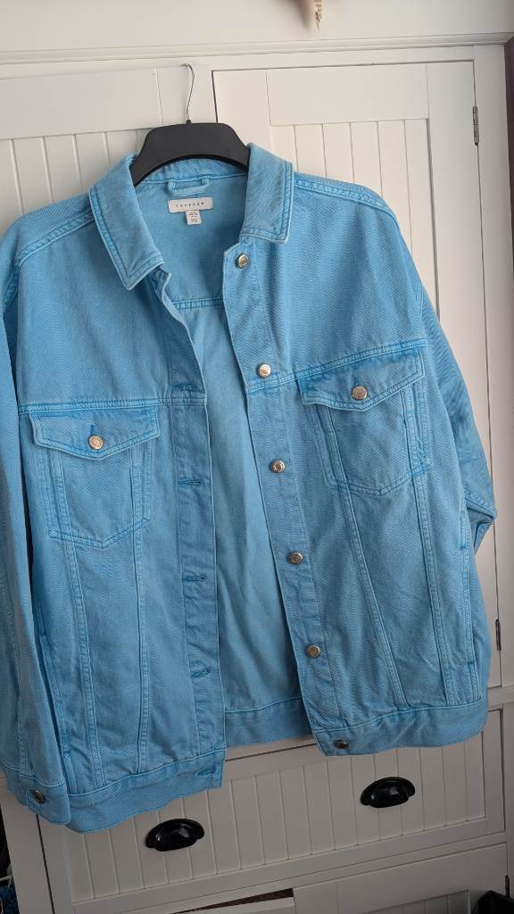 Topshop Turquoise Oversized Jacket