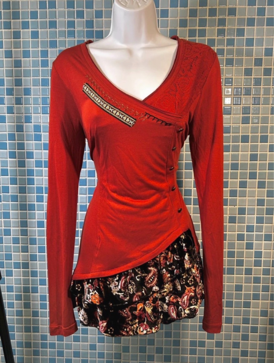 Vintage y2k Fairy Boho Ruffled Paisley Dress