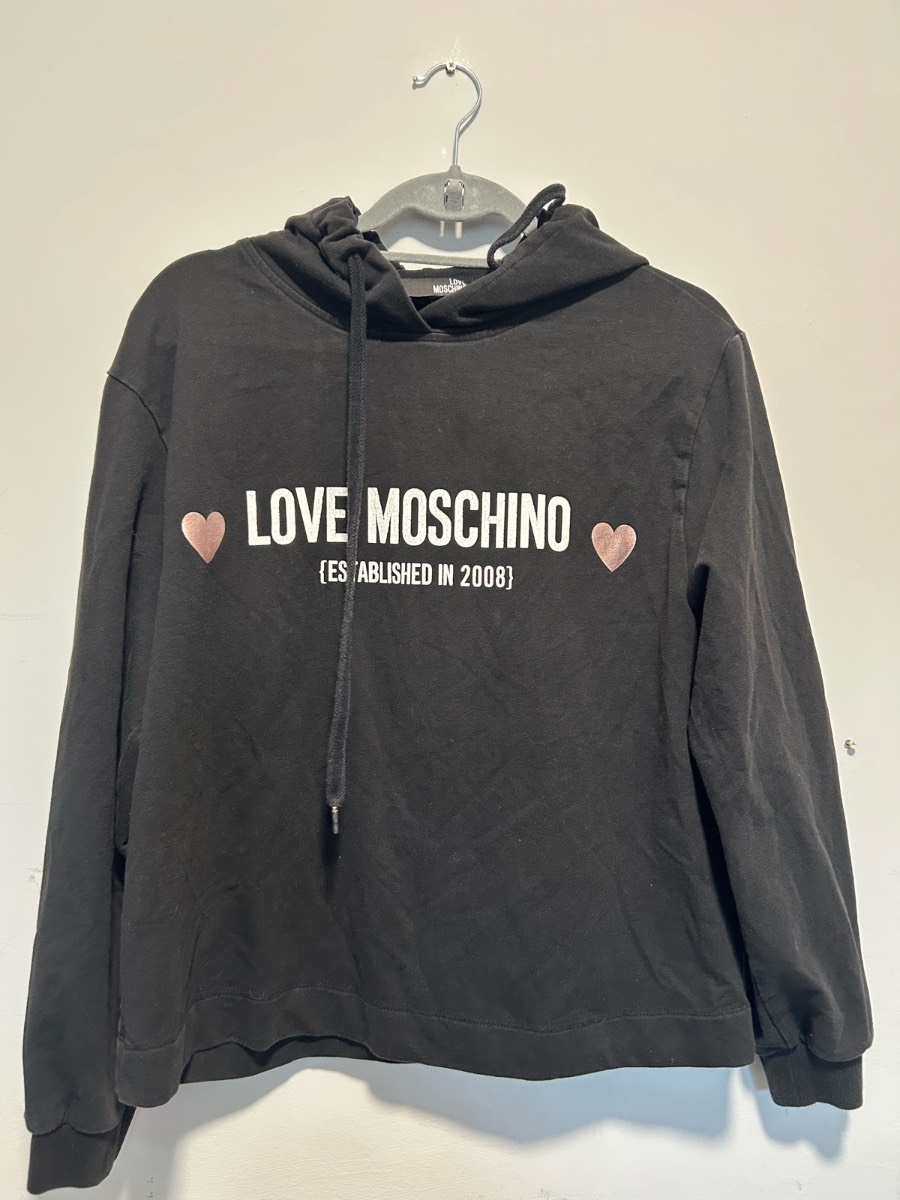 Love moschino size 10 black slight cropped hoodie
