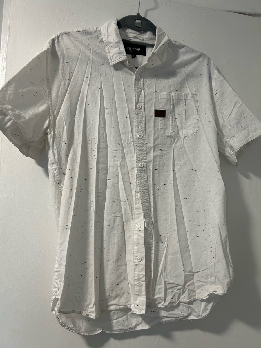 Men’s white dappled formal style shirt from firetrap