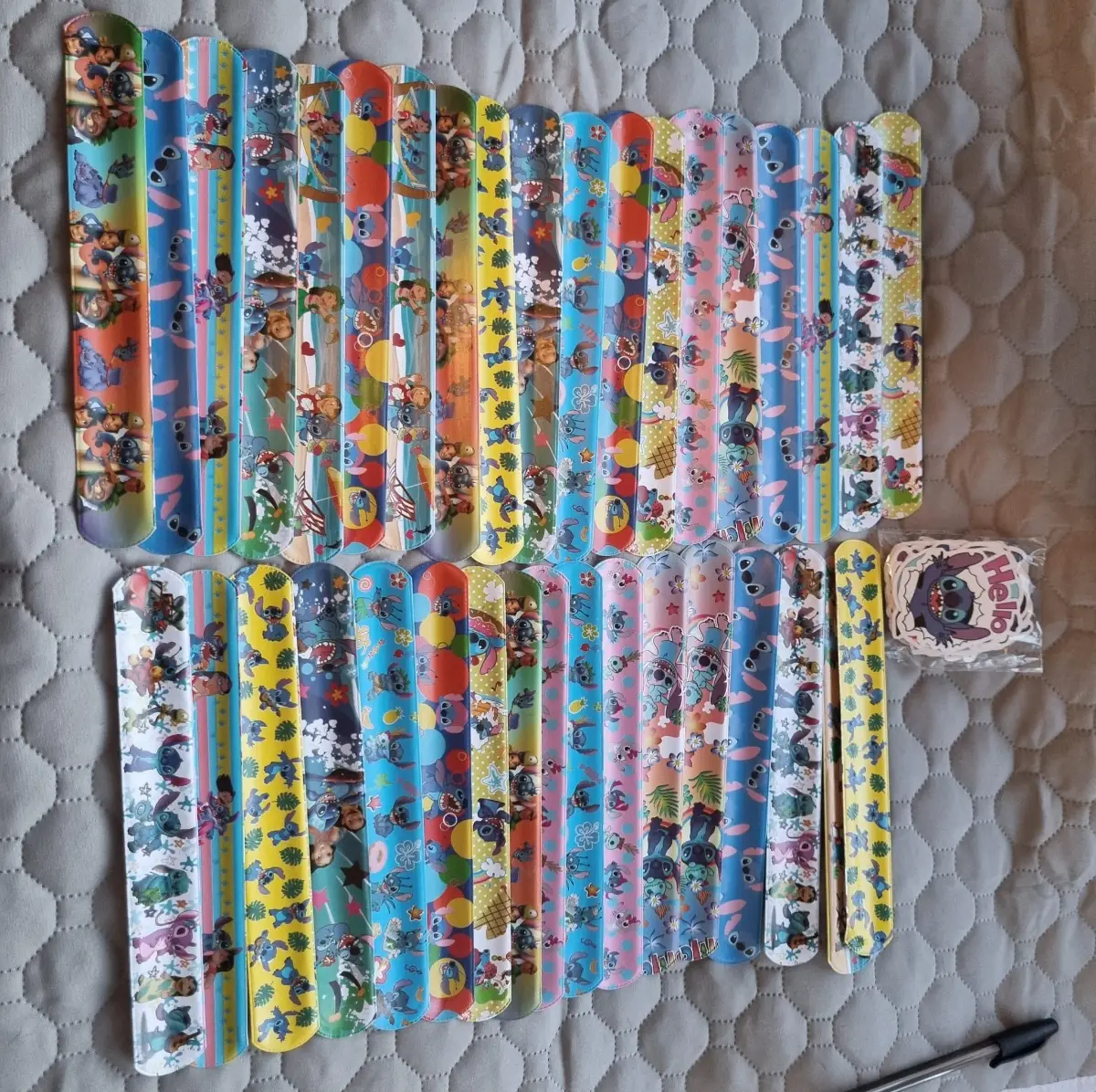 36 stitch slapbands and stickers