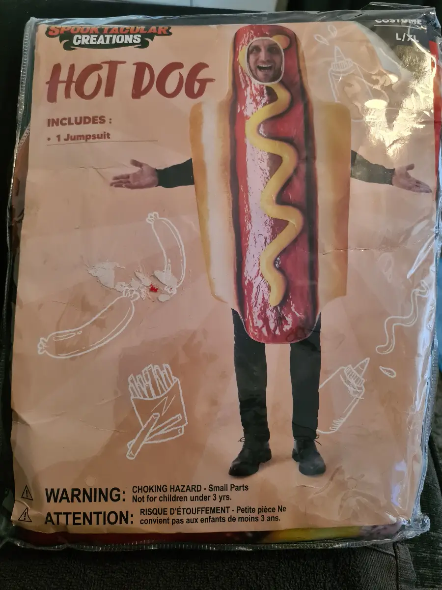 Mens hot dog fancy dress costume