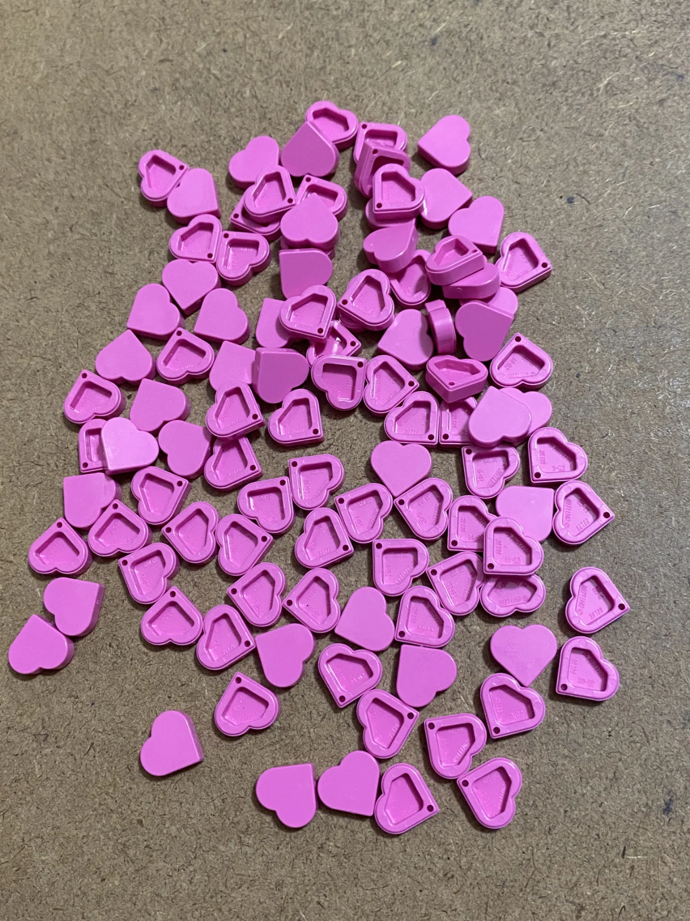 100 Lego small Pink Heart Tiles