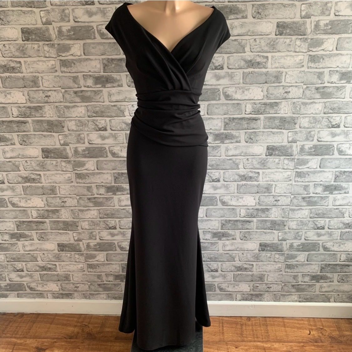 Very Dark Brown Elegant Evening Prom Gala Gown Dress Size 14