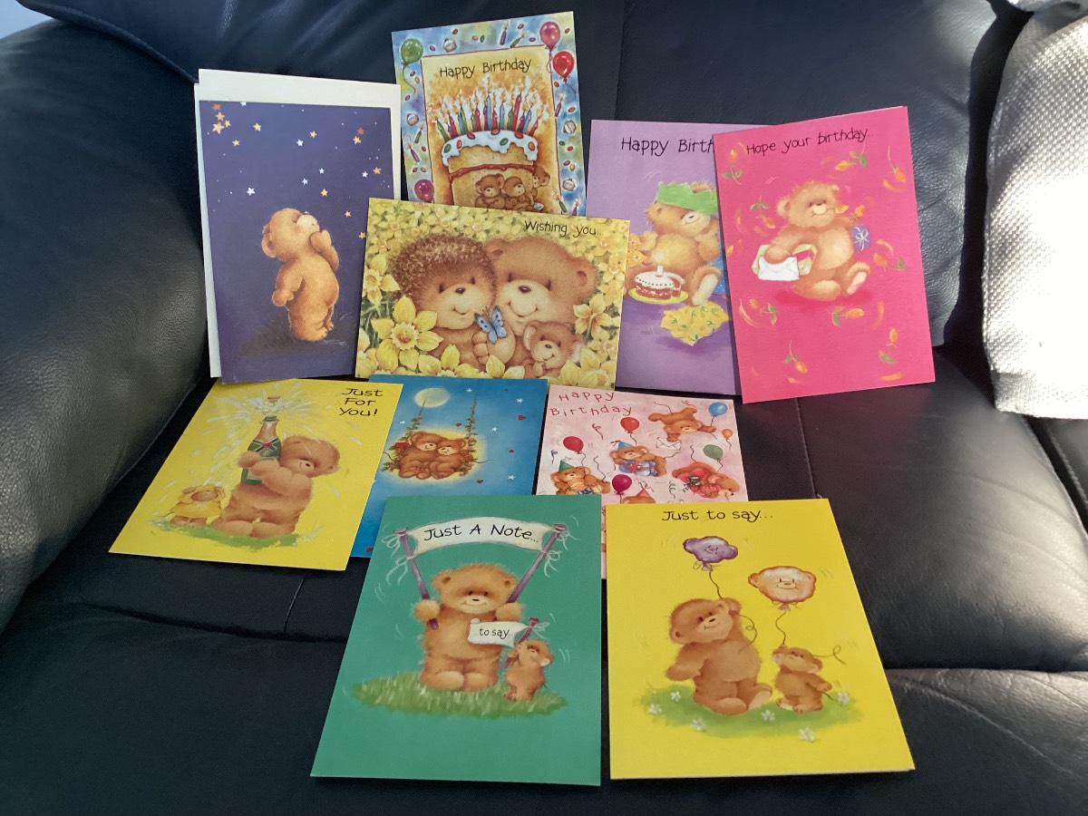 10 x Unused Greetings Cards featuring Cute Teddy Bears with Envelopes