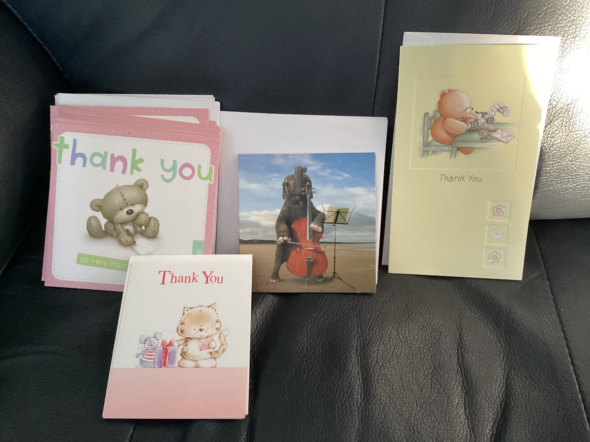 15 x Cute Small Blank Thank You Cards & Envelopes