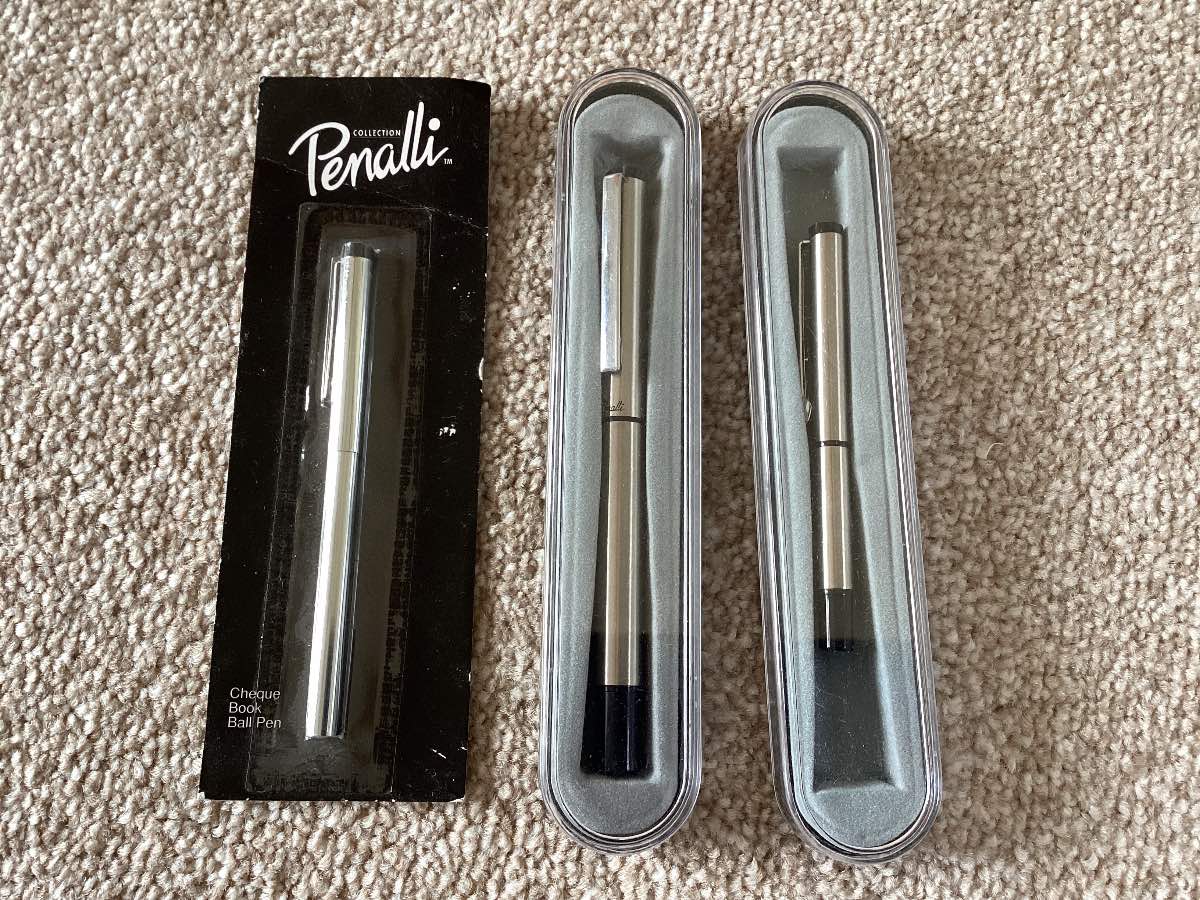 Set of 3 Penalli Silver Pens Boxed (one used)