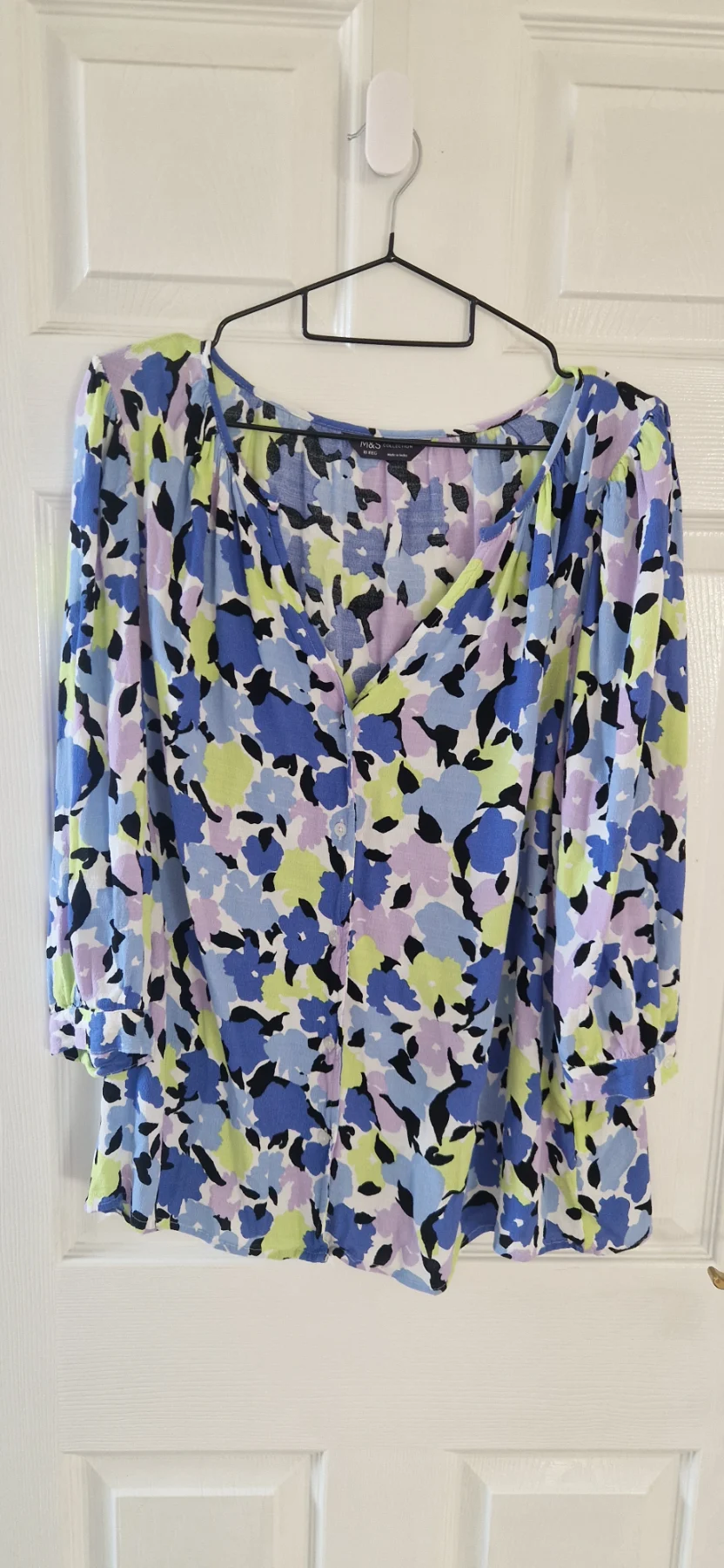 M&S Floral abstract print blouse size 18 regular