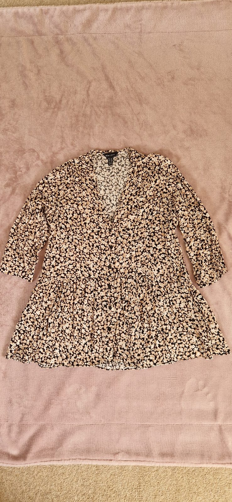New look top.3/4 sleeve button up front size 12 very good