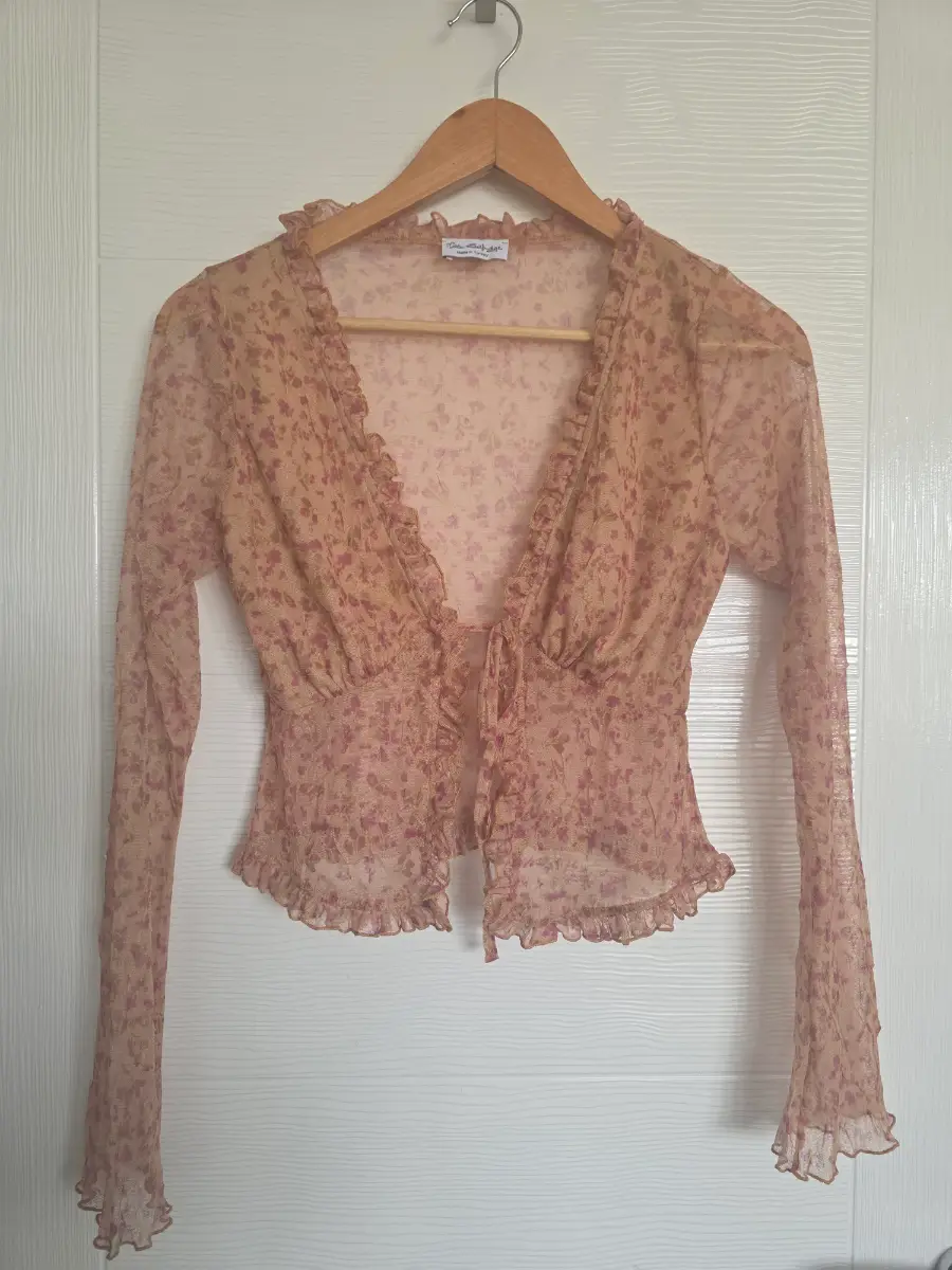 Vintage Miss Selfridge Y2K/90s Sheer Ditsy Floral Gypsy/Boho/Cowgirl/Fairy Tie Top. UK 6-8