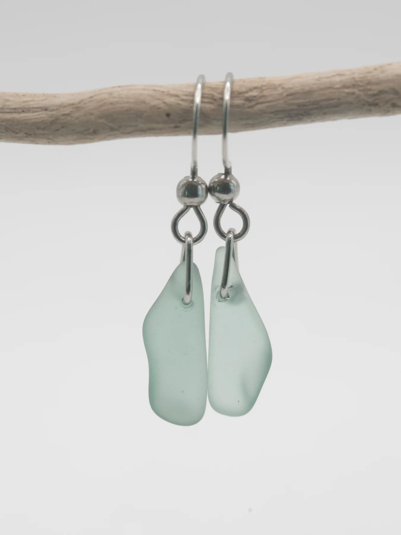 Turquoise sea glass hypoallergenic drop earrings