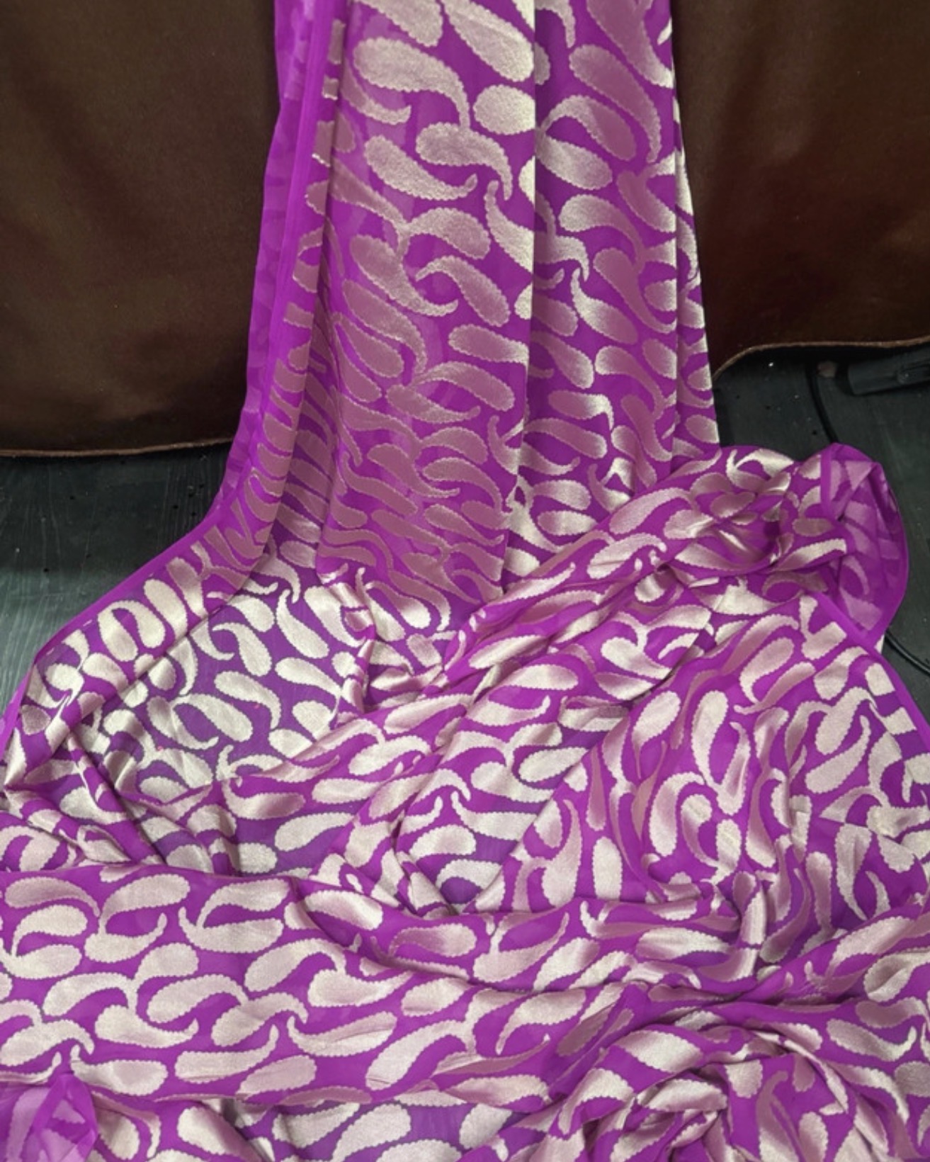 5 meters chiffon  burnout paisely fabric 45”wide