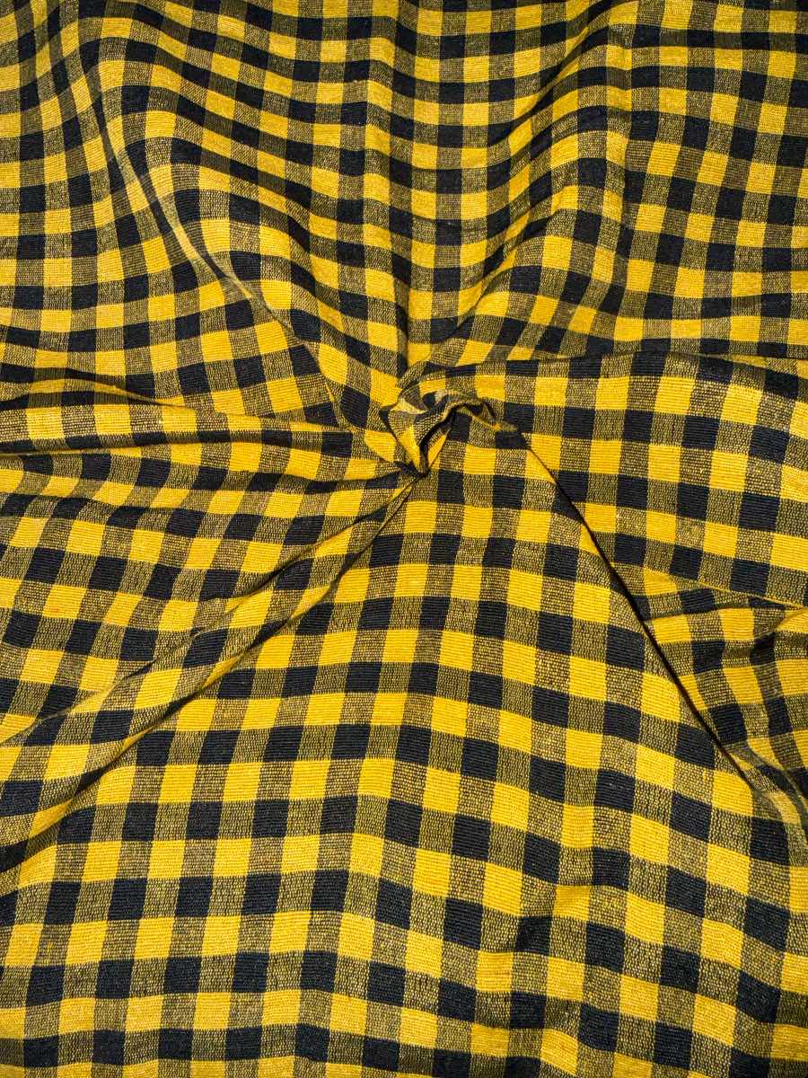 3 meter mustared yellow gingham check cotton fabric 33”wide
