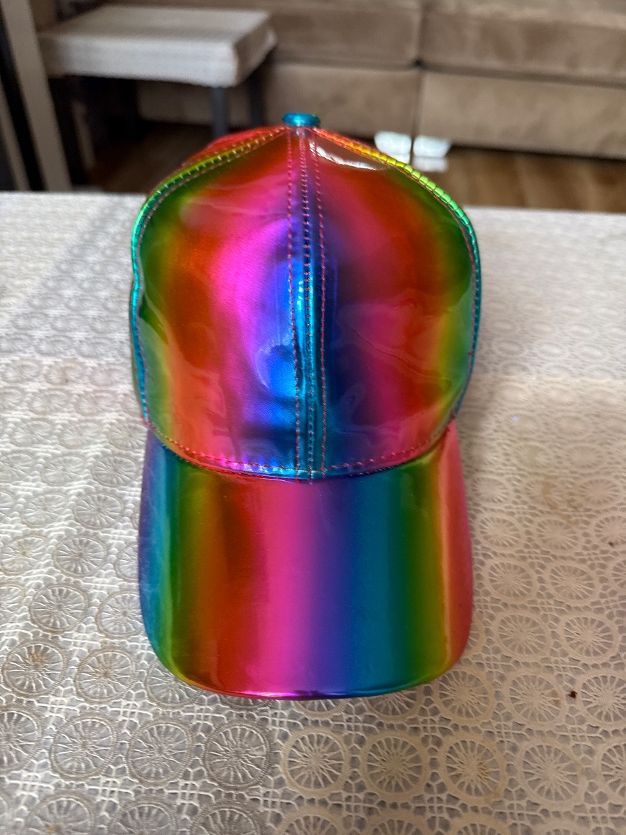 Multi coloured rainbow cap unisex hat