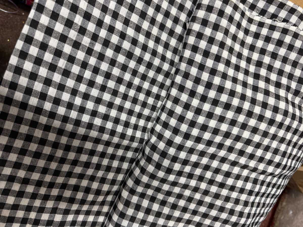 3 meter black white gingham check fabric 33”wide