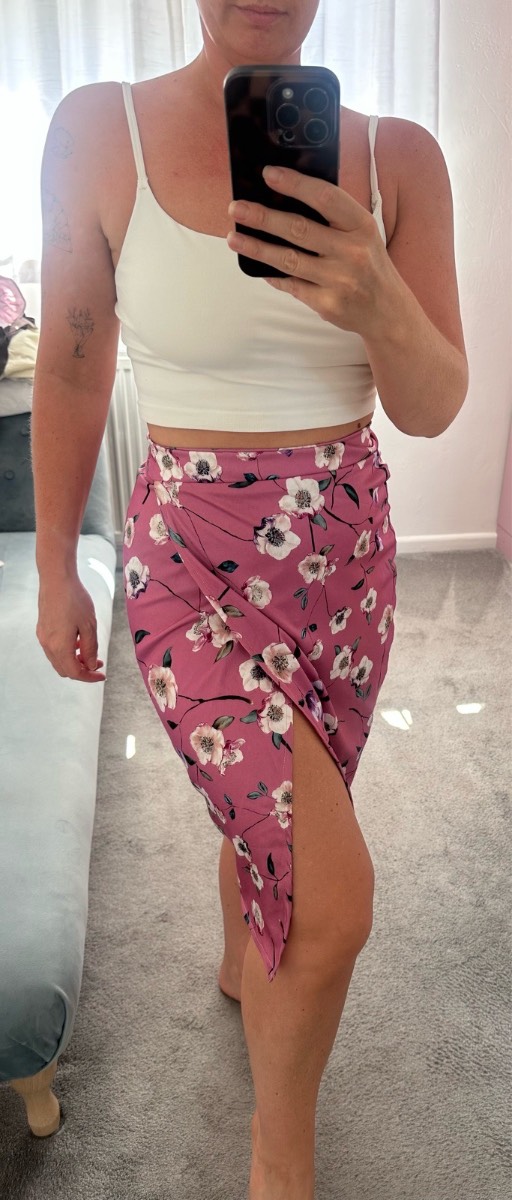 Wrap midi skirt