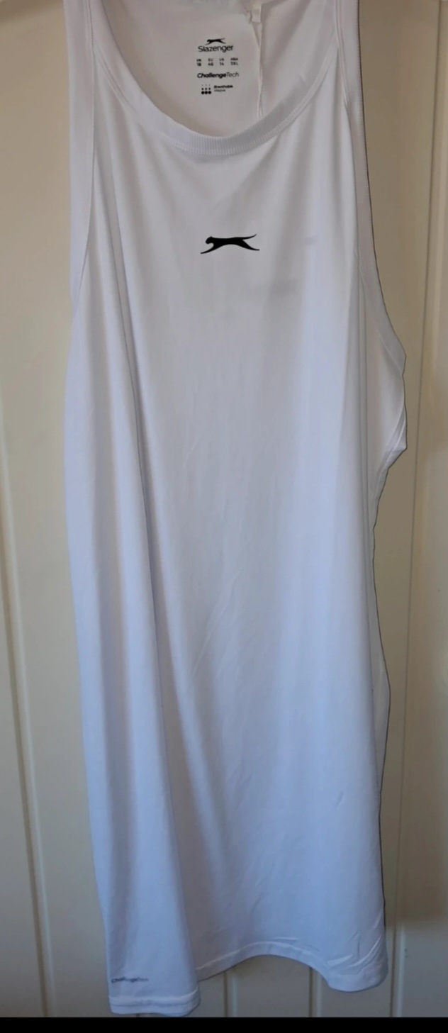 Slazenger Short Dress White Size 16 Exercise Gym Tennis New Lightweight
