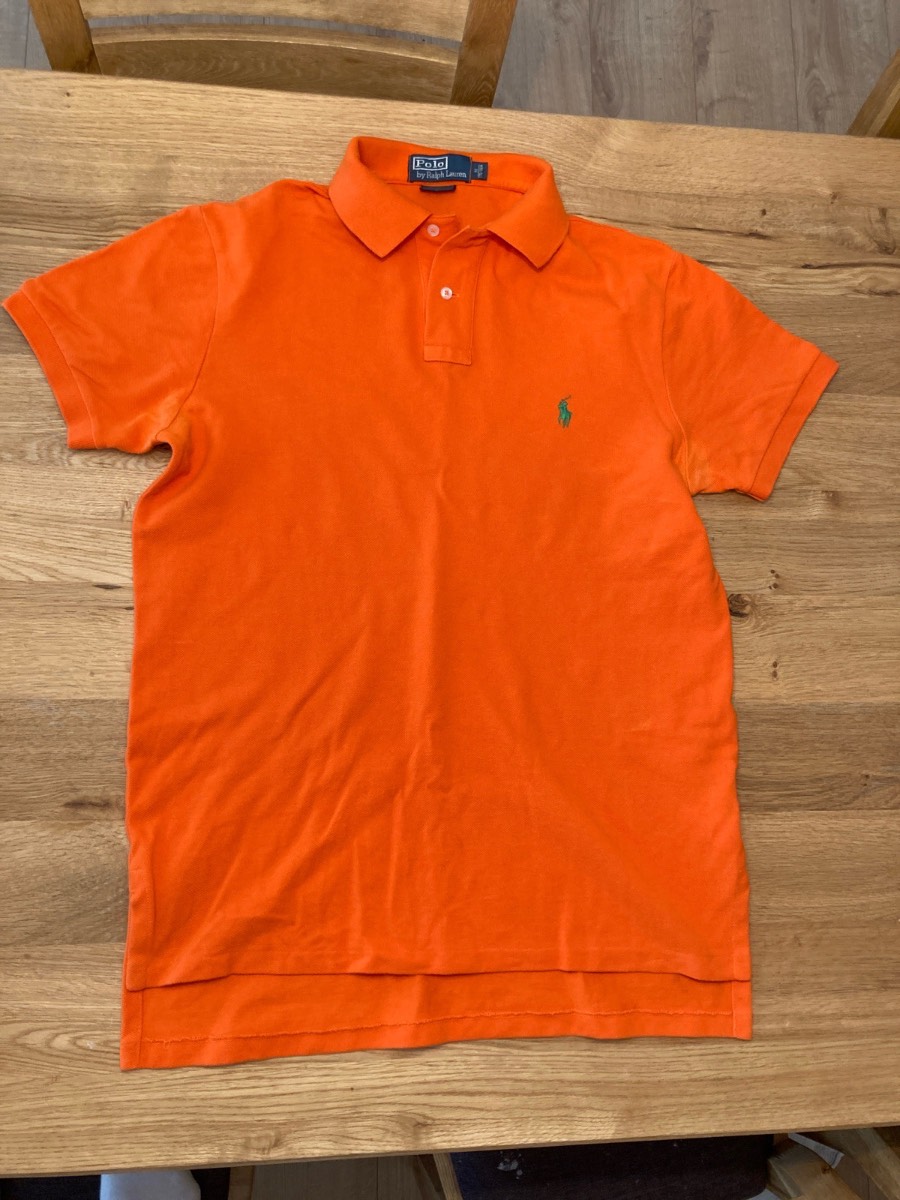 Men’s orange Ralph Lauren shirt