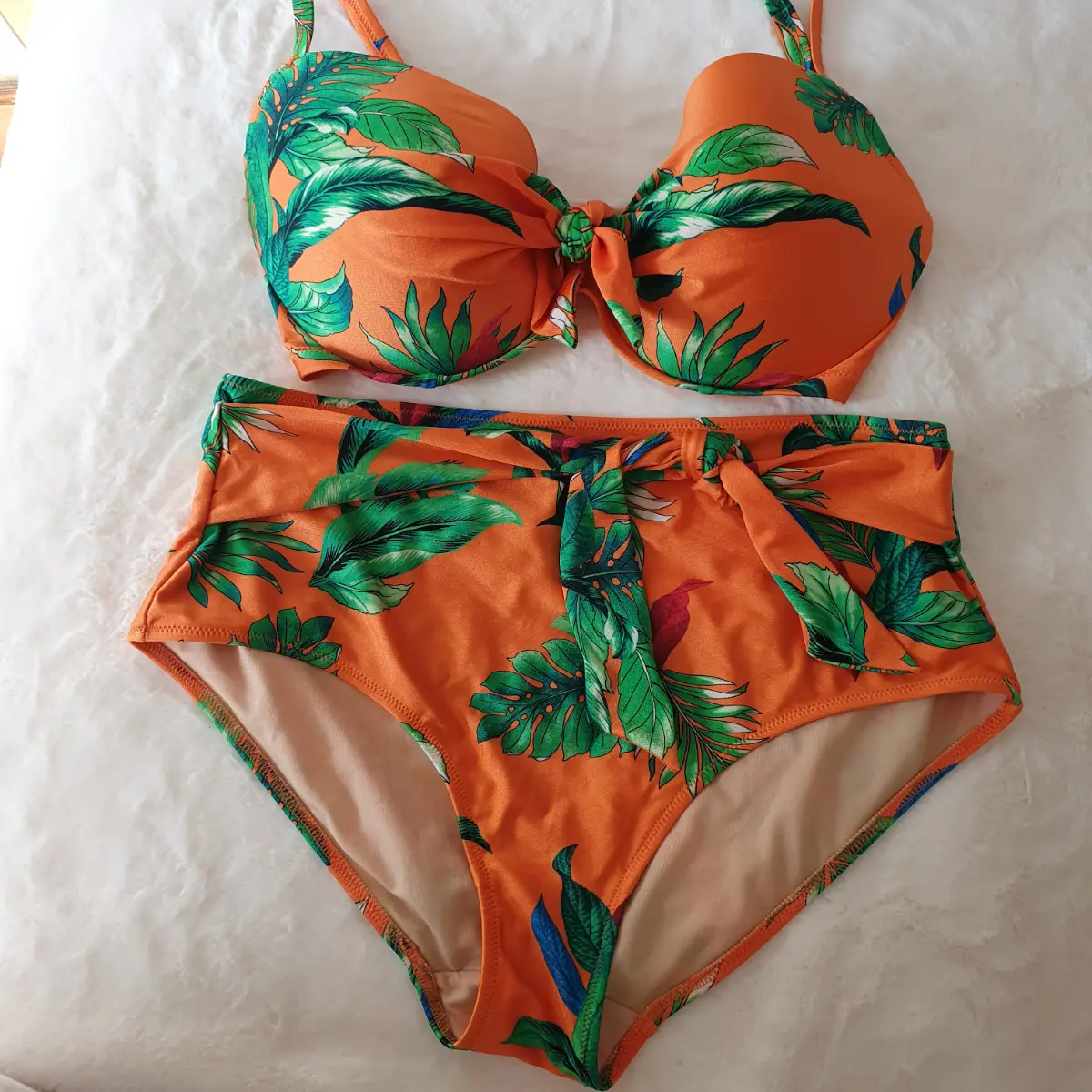 Pour Moi Paradiso Padded Underwired Front Tie Bikini RRP £ 50👙 Size 34F Brief Size 16
