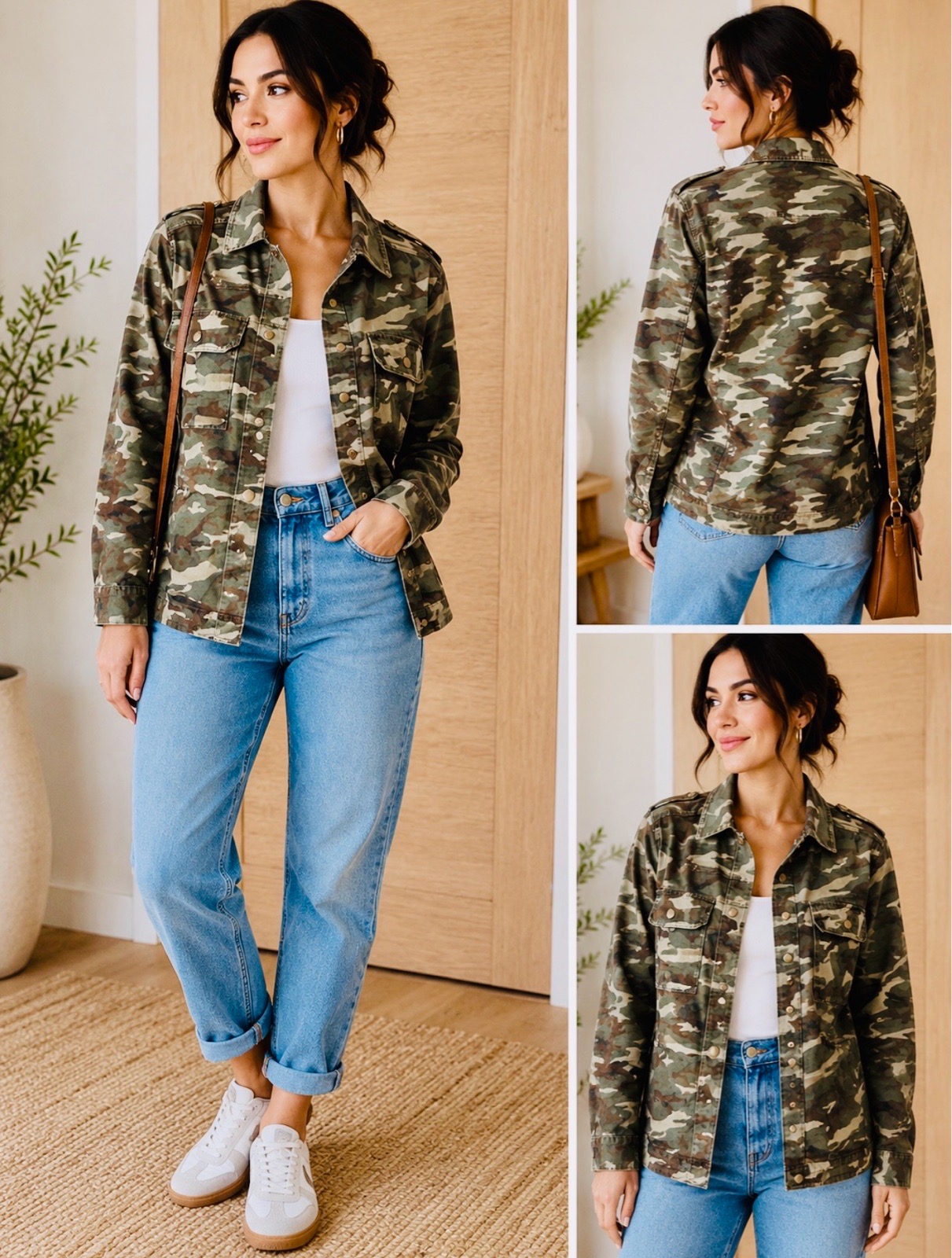 Forever 21 Women’s classic Bomber Jacket Camouflage military print  Size S-M VGC
