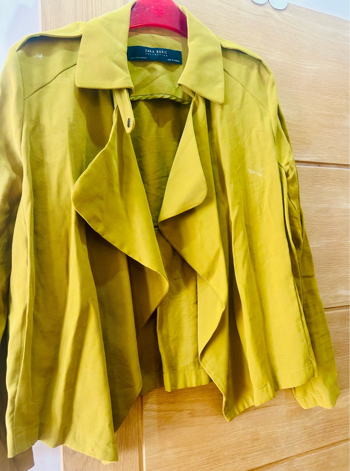 Zara’s Mustard Yellow cottonblend Woman’s casual Jacket SizeM perfect condition