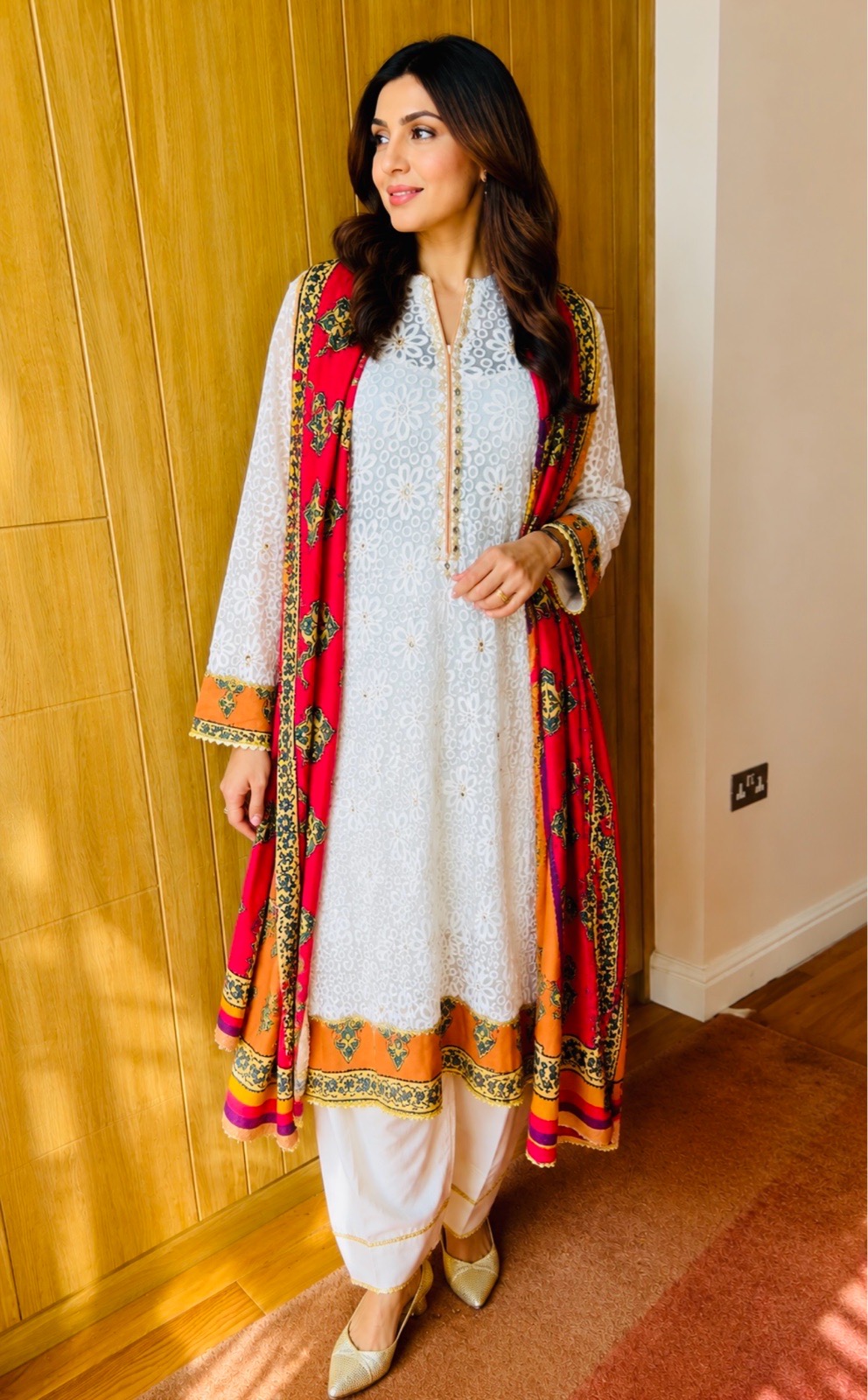 New Elegant Mirror Work Block print 4-piece Party,Wedding Wear Traditional suit