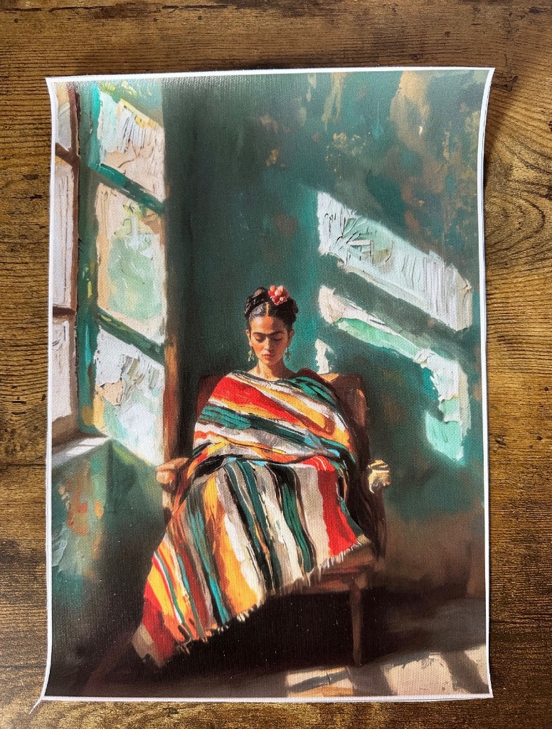 Abstract Frida Kahlo Print – Modern Art Wall Decor – Colourful Portrait 20x30cm