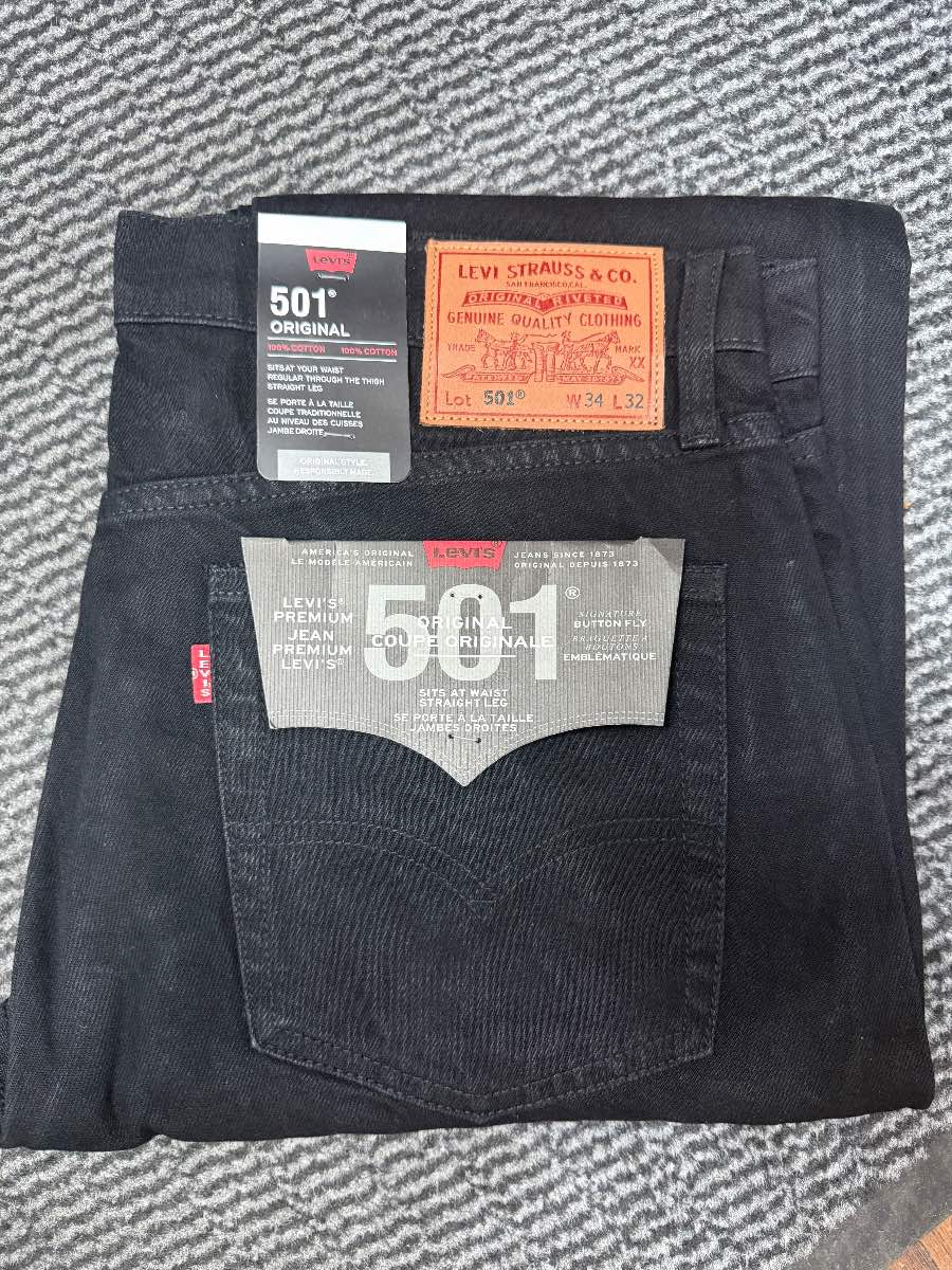 Levi’s 501 Men’s Jeans – W34 L32 – black– Brand New with Tags