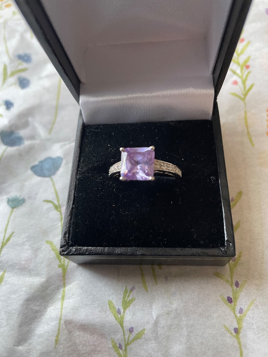 Sterling Silver Lilac CZ Stone Ring