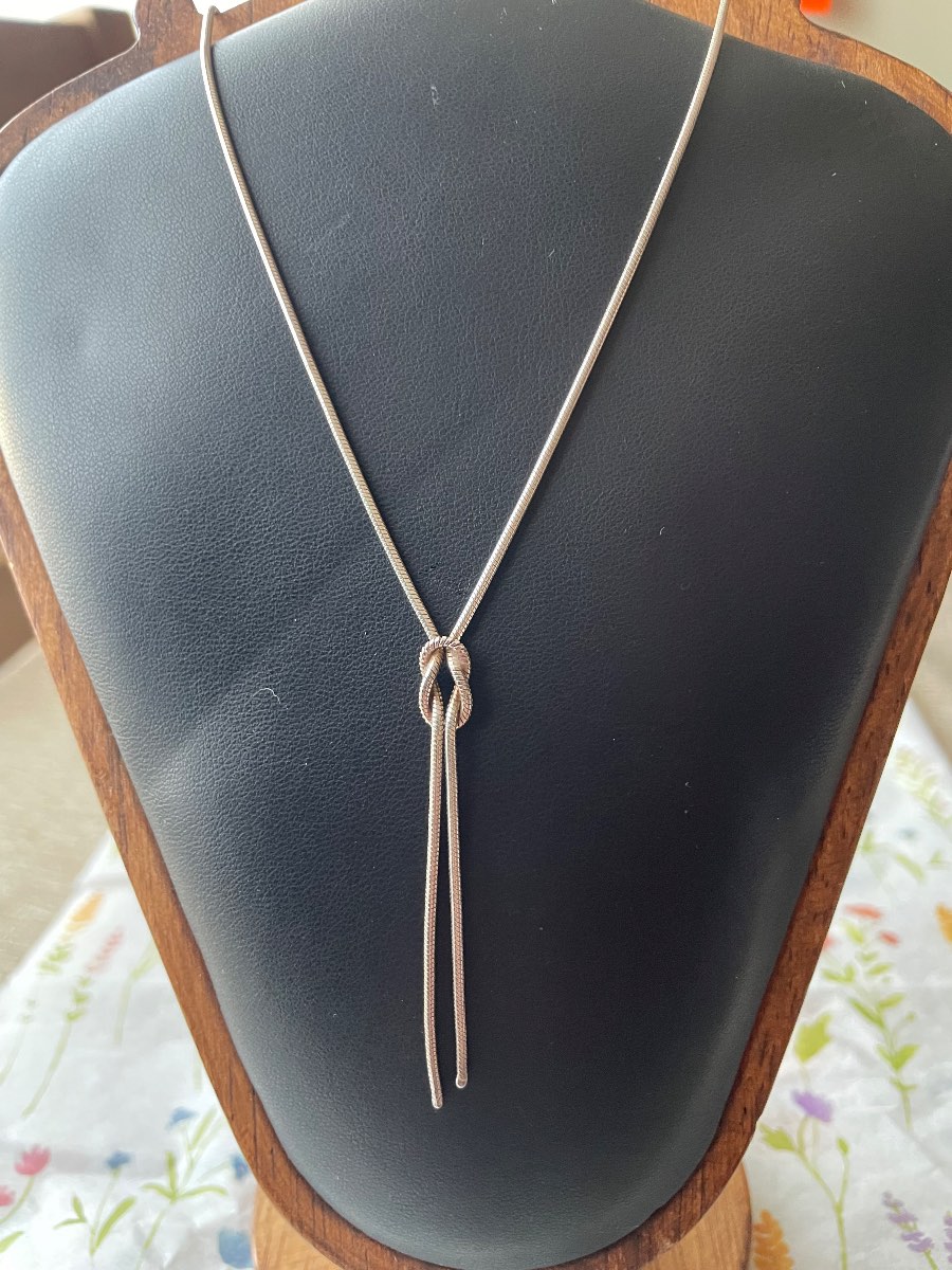 Sterling Silver Lariat Knot Necklace