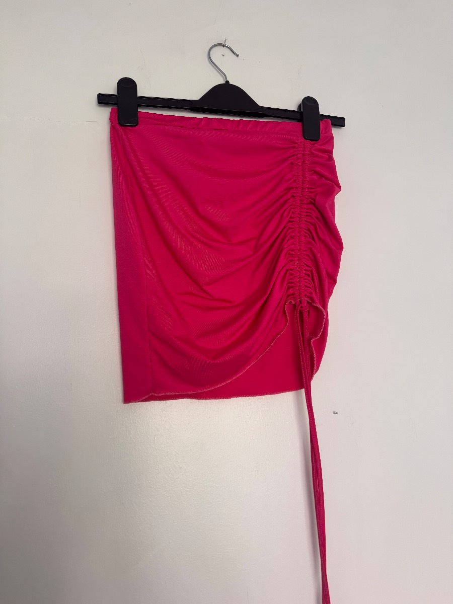 SHEIN Hot Pink Ruched Mini Skirt UK 8 Bodycon Y2K Party Festival