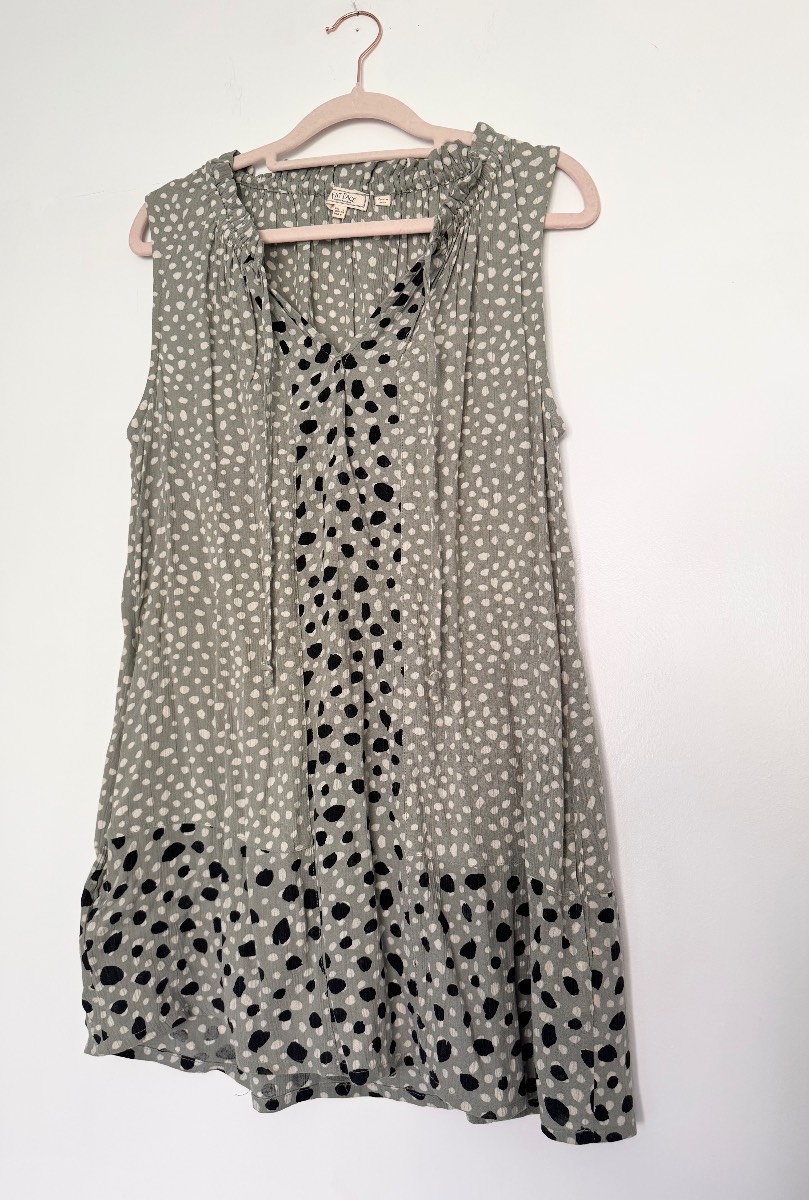 Fat Face Pistachio Spot Print Sleeveless Tunic Top UK 10 100% Viscose Boho