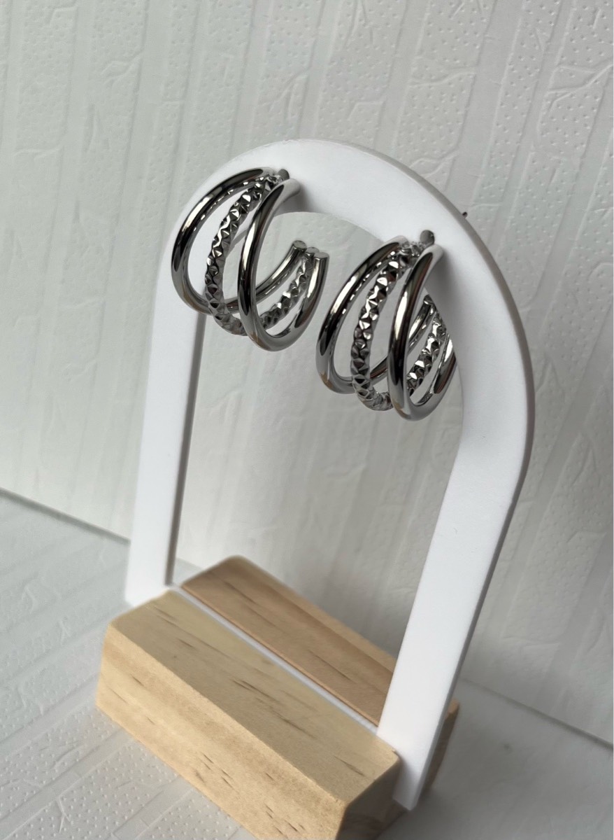 Stainless steel Silver hope earrings