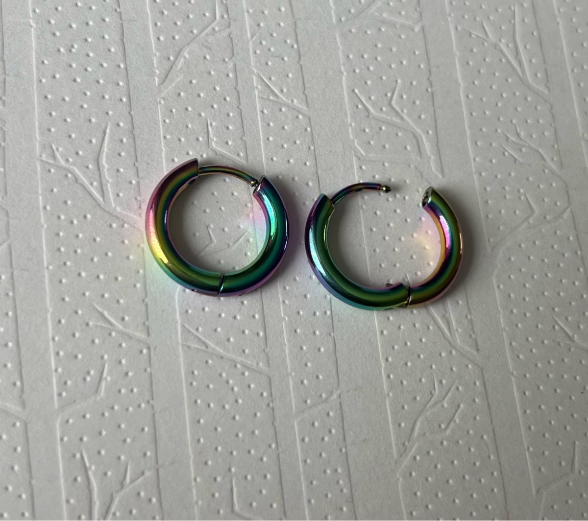Stainless steel Multi colour hoop earrings