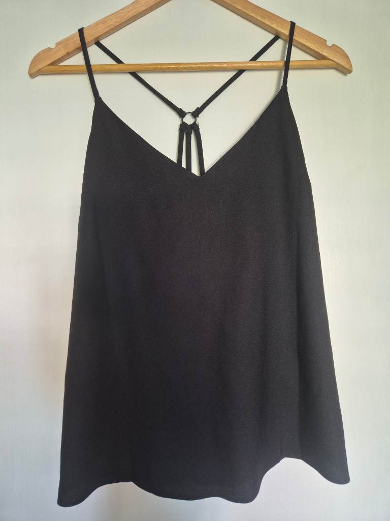 ASOS BNWT Black Ring Detail Cami - Size 12