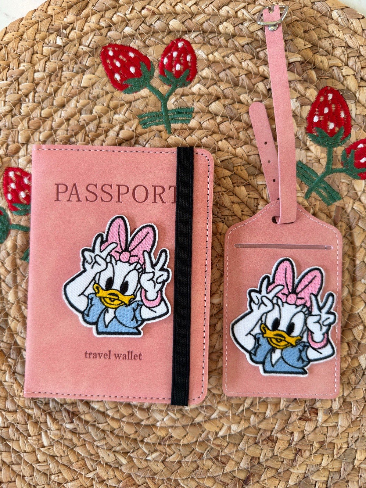 Disney Daisy Duck luggage tag and passport cover set