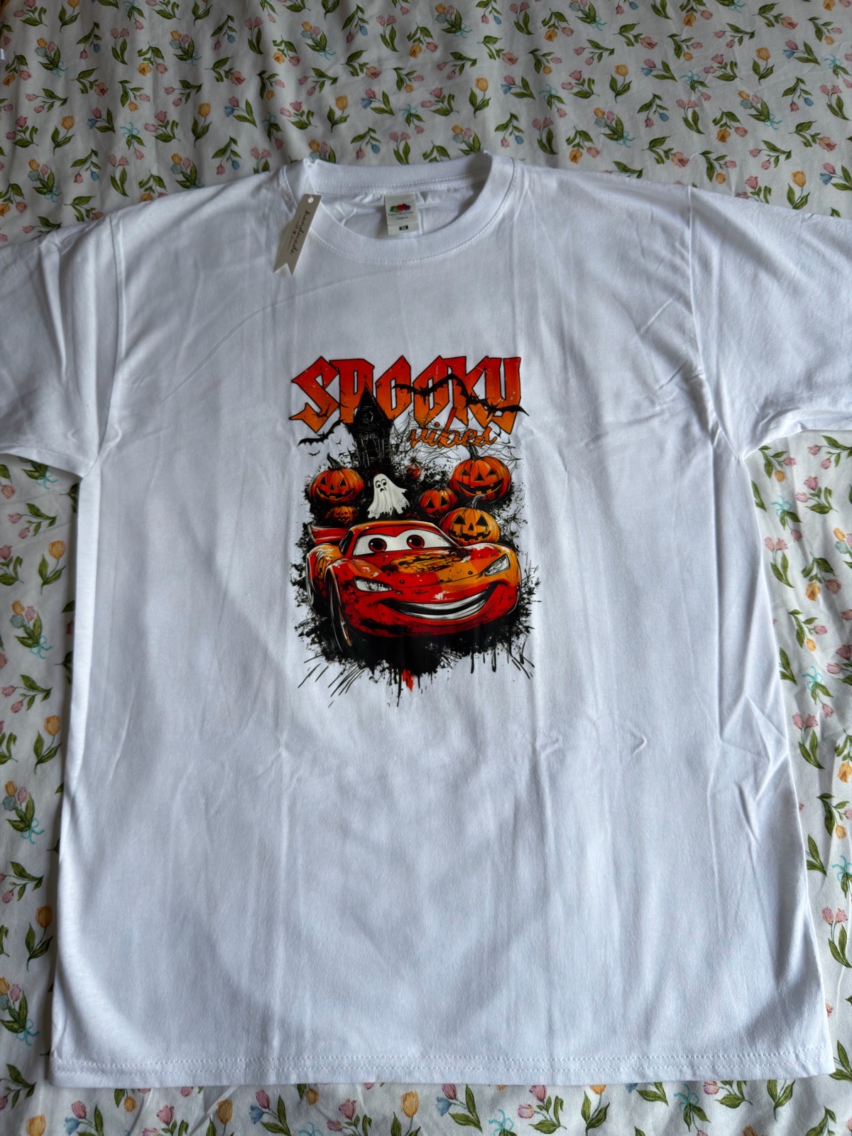 Disney Cars Lightning McQueen halloween spooky tshirt